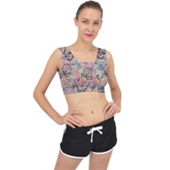 Grateful Dead Artsy V-back Sports Bra by Bedest