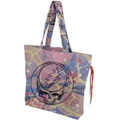 Grateful Dead Artsy Drawstring Tote Bag by Bedest