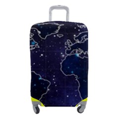 Blue World Map Starry Night Sky World Map Concept Art Luggage Cover (small) by Loisa77