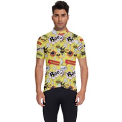 Cartoon Comics Pattern Men s Short Sleeve Cycling Jersey by Loisa77