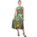 Monkey Tiger Bird Parrot Forest Jungle Style Midi Tie-Back Chiffon Dress View1