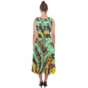 Monkey Tiger Bird Parrot Forest Jungle Style Midi Tie-Back Chiffon Dress View2