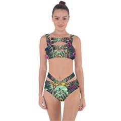 Monkey Tiger Bird Parrot Forest Jungle Style Bandaged Up Bikini Set  by Grandong