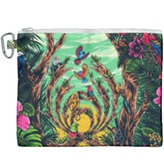 Monkey Tiger Bird Parrot Forest Jungle Style Canvas Cosmetic Bag (xxxl) by Grandong