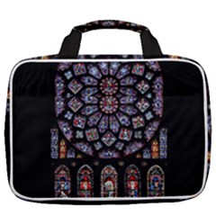 Chartres Cathedral Notre Dame De Paris Stained Glass Travel Toiletry Bag With Hanging Hook by Grandong