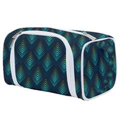 Peacock Texture 3d Pattern Peacock Texture Toiletries Pouch by Loisa77