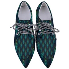 Peacock Texture 3d Pattern Peacock Texture Pointed Oxford Shoes by Loisa77