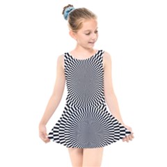 Circles Checkered Abstract Abstraction Art Kids  Skater Dress Swimsuit by Loisa77