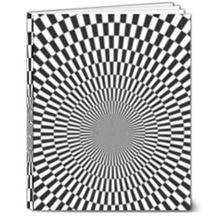 Circles Checkered Abstract Abstraction Art 8  X 10  Softcover Notebook by Loisa77