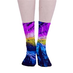 Night Skiing Colored Dead Grateful Lights Mountain Smooth Crew Length Tube Socks by Loisa77