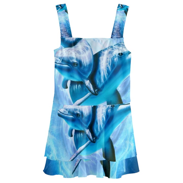 Dolphin Blue Fantasy Kids  Layered Skirt Swimsuit