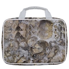 Fossilized Seashell Texture Print Design Bk Travel Toiletry Bag With Hanging Hook by dflcprintsclothing