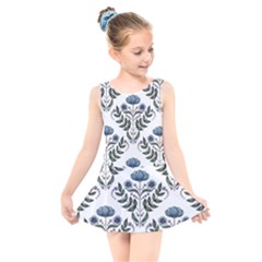 Flower Seamless Pattern Victorian Kids  Skater Dress Swimsuit by Loisa77