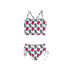 Strawberries Pineapples Fruits Girls  Tankini Swimsuit by Loisa77