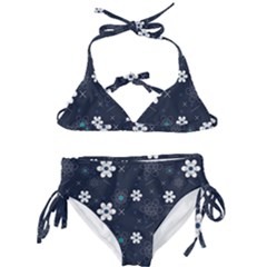 Blue Background Abstract Seamless Kids  Classic Bikini Set by Loisa77