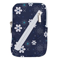 Blue Background Abstract Seamless Belt Pouch Bag (large) by Loisa77