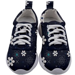 Blue Background Abstract Seamless Kids Athletic Shoes by Loisa77