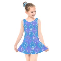 Background Abstract Texture Pattern Kids  Skater Dress Swimsuit by Loisa77