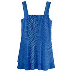 Blue Wave Abstract Texture Seamless Kids  Layered Skirt Swimsuit by Loisa77