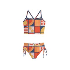 Square Shapes Pattern Design Girls  Tankini Swimsuit by Loisa77