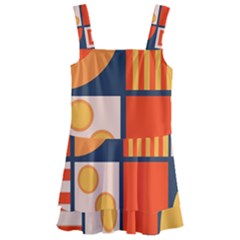 Square Shapes Pattern Design Kids  Layered Skirt Swimsuit by Loisa77