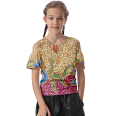 Batik Indonesian Culture Indonesia Authentic Kids  Butterfly Cutout T-shirt by Perong