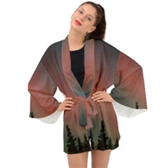 Aurora Borealis Alaska Sky Long Sleeve Kimono by Perong