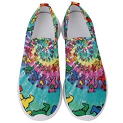 Tie Dye Grateful Dead Bears Men s Slip On Sneakers by Perong