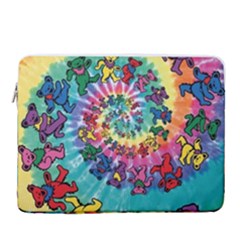 Tie Dye Grateful Dead Bears 15  Vertical Laptop Sleeve Case With Pocket by Perong