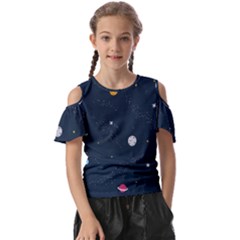 Space Nasa Galaxy Kids  Butterfly Cutout T-shirt by Perong