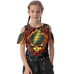 Grateful Dead Scarlet Fire Kids  Butterfly Cutout T-shirt by Perong