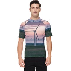 Wind Giants At Twilight Men s Short Sleeve Rash Guard by Tellerarts