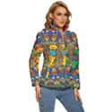 Dead Dancing Bears Grateful Dead Pattern Women s Puffer Bubble Jacket Coat View3