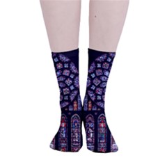 Chartres Cathedral Notre Dame De Paris Stained Glass Smooth Crew Length Tube Socks by Grandong