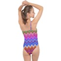 Pattern Chevron Zigzag Background Classic One Shoulder Swimsuit View2