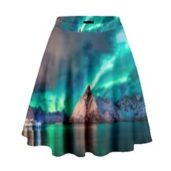 Amazing Aurora Borealis Colors High Waist Skirt by Grandong