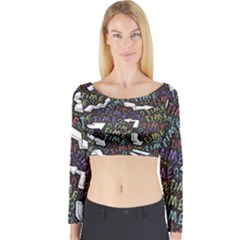 Time Nonlinear Curved Undirected Long Sleeve Crop Top by Paksenen