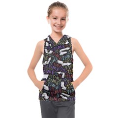 Time Nonlinear Curved Undirected Kids  Sleeveless Hoodie by Paksenen