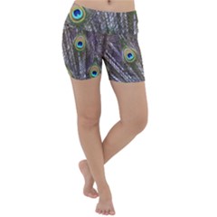 Peacock Bird Feathers Plumage Peacock Lightweight Velour Yoga Shorts by Perong