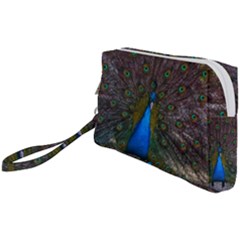 Bird Peacock Feathers Wristlet Pouch Bag (small) by Perong