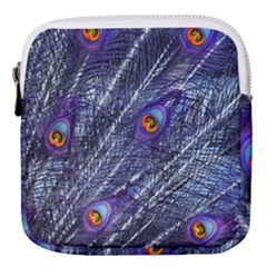 Peacock Bird Feathers Coloured Plumage Mini Square Pouch by Perong