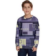 Pattern Design Abstract Lilac Kids  Crewneck Sweatshirt by Perong