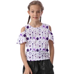 Liquid Splash Pattern Stroke Drip Kids  Butterfly Cutout T-shirt by Perong