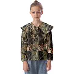 Realtree Camo Seamless Pattern Camo Hunting Kids  Peter Pan Collar Blouse by Perong