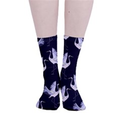 Crane Pattern Smooth Crew Length Tube Socks by Bedest