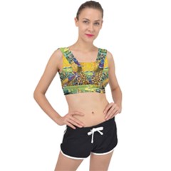 Grateful Dead Golden Road V-back Sports Bra by Bedest