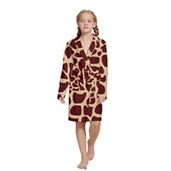 Animal Print Girraf Patterns Kids  Long Sleeve Velvet Lounge Robe by Ket1n9