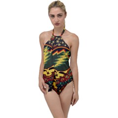 Grateful Dead Steal Your Face Deadhead Hippie Logo Music Go With The Flow One Piece Swimsuit by Perong