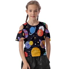 Space Galaxy Art Cute Art Kids  Butterfly Cutout T-shirt by Perong