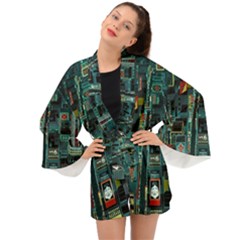 Art Cityscape Japanese Long Sleeve Kimono by Perong